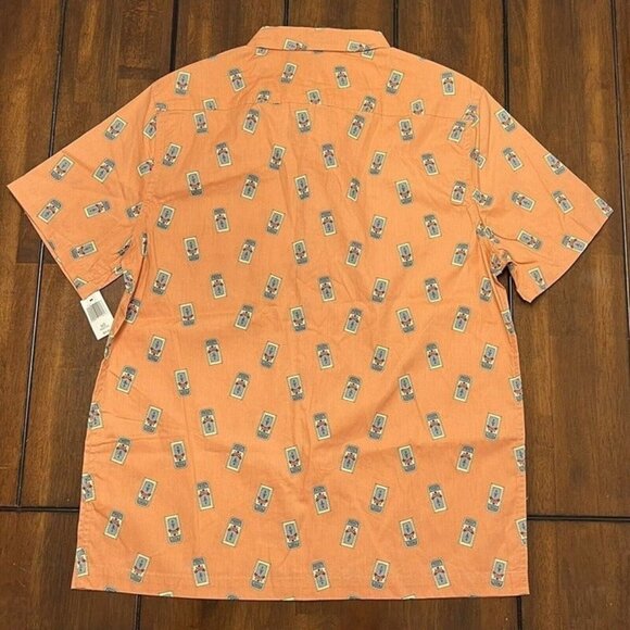 New Disney Parks 2020 WDW Main St USA Trash Cans Button Down Camp Shirt Sz M NWT - Picture 3 of 4